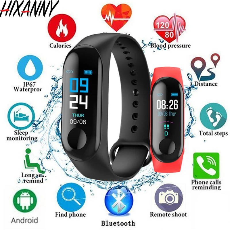 

Smart Bracelet Color Display Wristband Heart Rate Activity Fitness Tracker Smart Band Bracelet VS for XiaoMi Miband 2 Reloj Men