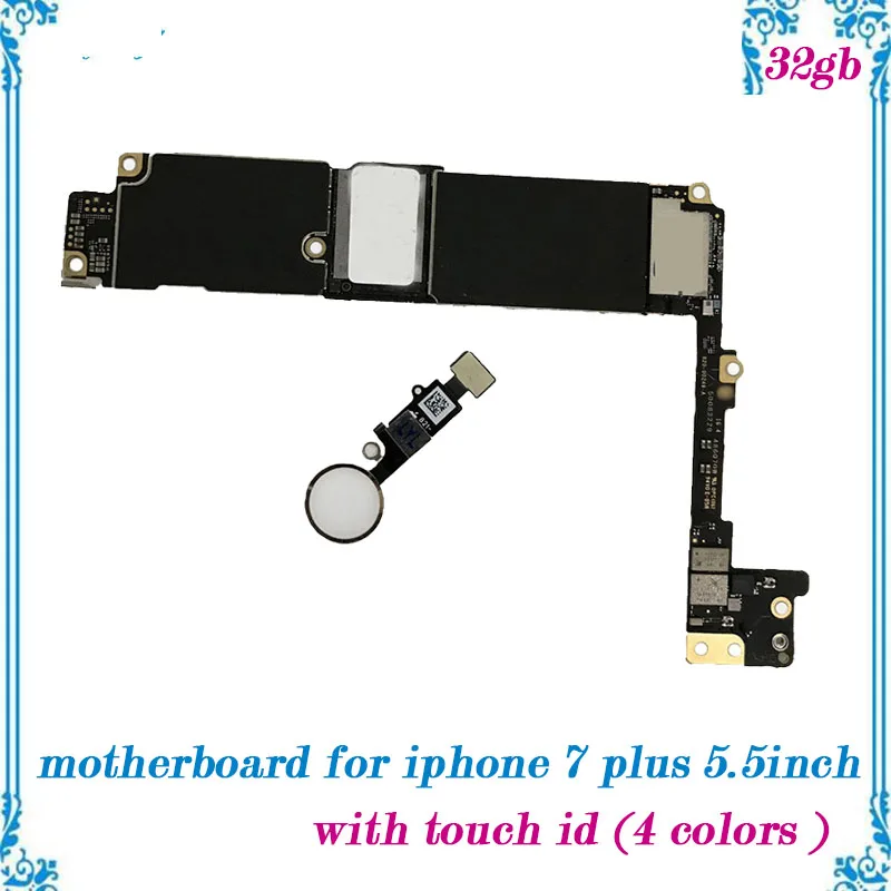 

High quality Unlocked for iphone 7 plus 5.5inch motherboard 32gb with touch id replacement mainboard with full chips Logic Board