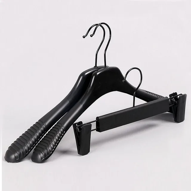 Black White Clear Thick Wide Shoulder Plastic Clothes Hanger for Coats