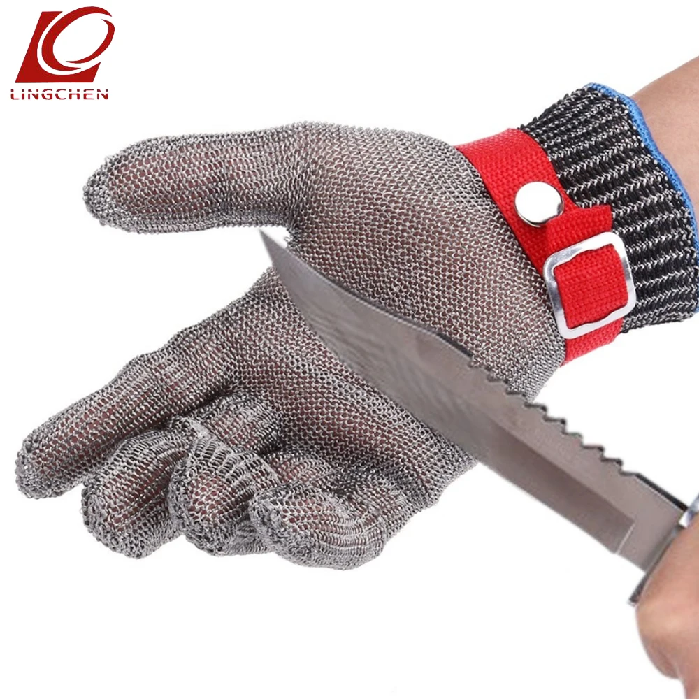 Safety Cut Proof Stab Resistant Stainless Steel Wire Metal Mesh Glove High Performance Level 5