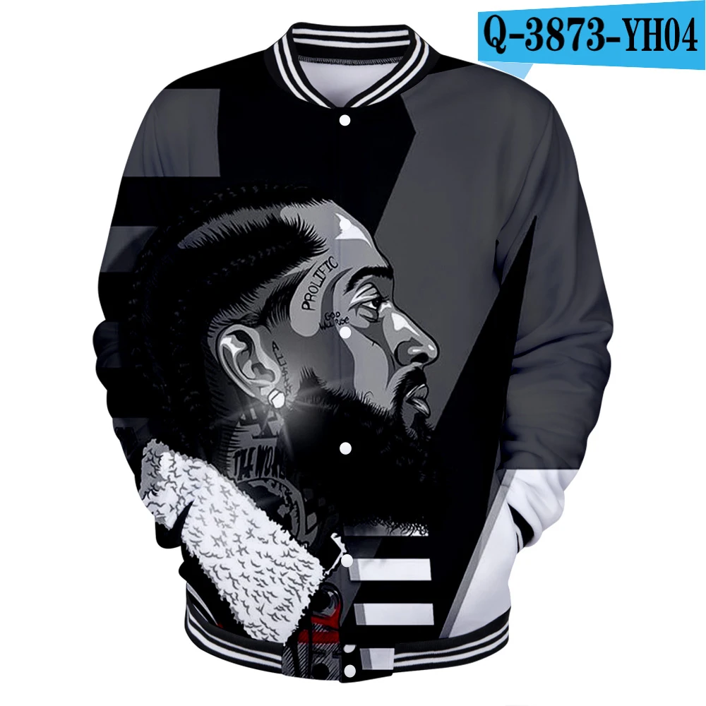 Мужские куртки и пальто Nipsey Hussle Harajuku 3d бейсбольные куртки для колледжа хип-хоп повседневная одежда мужская бейсбольная Толстовка на заказ - Цвет: YH04