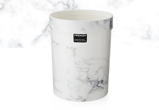Модный Европейский мраморный пластиковый ящик для пыли, ведро для хранения, бумажная корзина, домашняя офисная корзина для мусора без крышки, простой мусор CanLFB135 - Цвет: white 8L