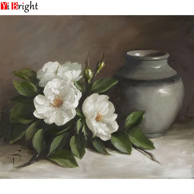 

5D diamond embroidery flower crafts diamond white flower mosaic gift full square rhinestone home decoration XY1