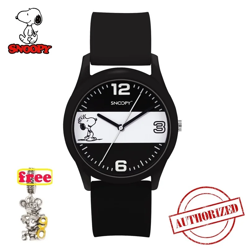 Snoopy для мужчин часы силиконовый кварцевый ремешок спортивные часы Дети Мода Relogio Masculino мужской Кварцевые часы знаменитого бренда 818 - Цвет: black