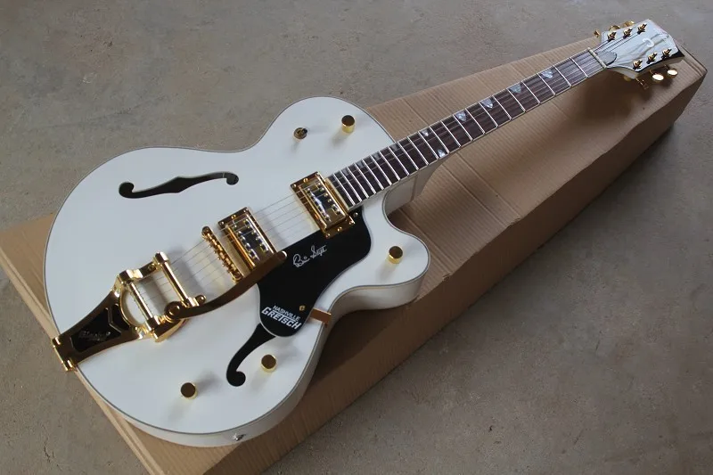 Free shipping 2015 wholesale white gretsch Jazz Electric Guitar with