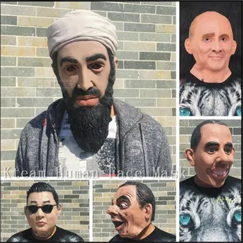 

2017 New Funny Party Realistic Famous Person Mask Beckham mask Donald Trump Mask Putin/Obama/Mr Bean/PSY Face Mask Full Head Toy