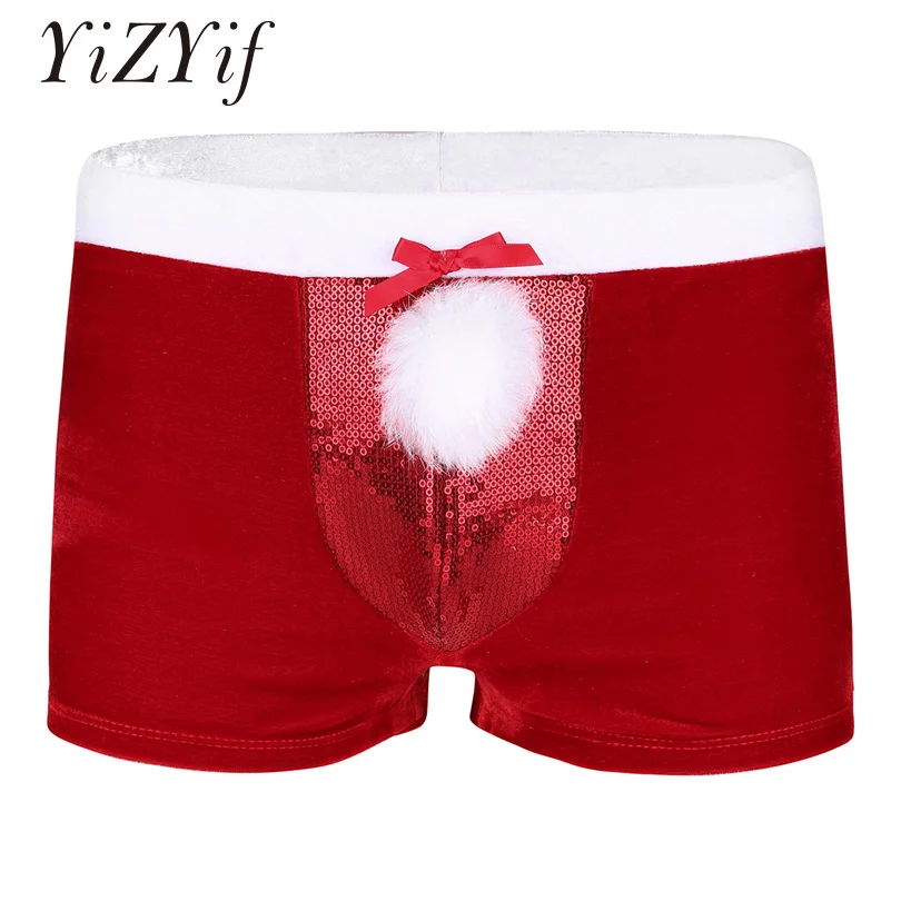 Online YiZYiF Sexy Navidad ropa interior hombres Boxers gay boxershorts Lencería boxers vacaciones Sexy calzoncillos para hombre calzoncillos hombres