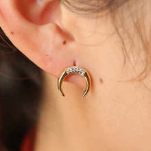 Высокое качество, Стерлинговое Серебро 925 пробы, милые мини полумесяца, крошечные, в форме полумесяца, Симпатичные серьги-гвоздики для девушек, женщин, модные ювелирные изделия