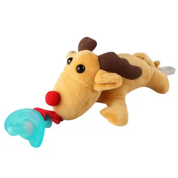 

Baby Pacifier and Teether Holder with Clip Holder Hanging Removable Plush Animal Doll Toy Soother Pacifier