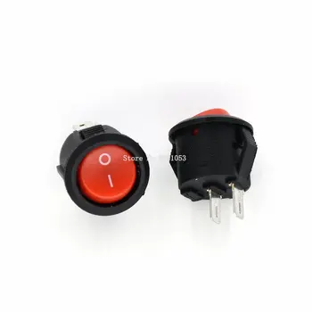 

10PCS/LOT 16mm Diameter Small Round Boat Rocker Switches Red Mini Round 2 Pin ON-OFF Rocker Switch KCD1