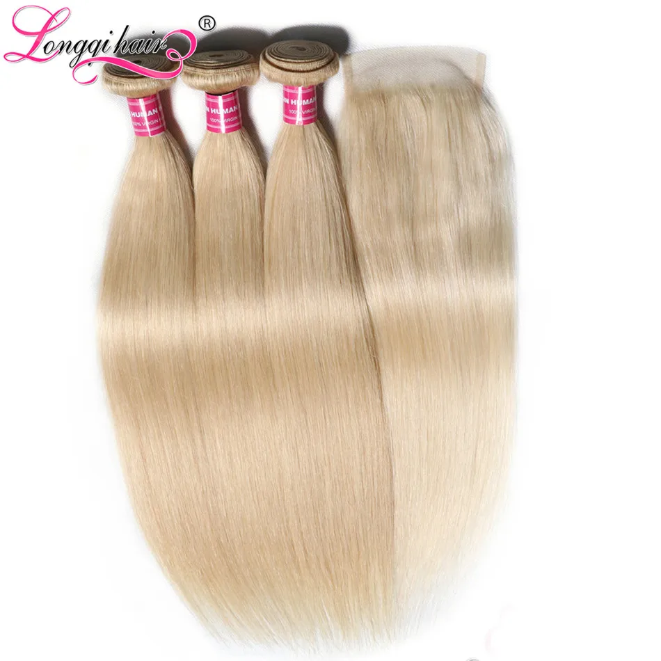 blonde hair bundles with closure (7)