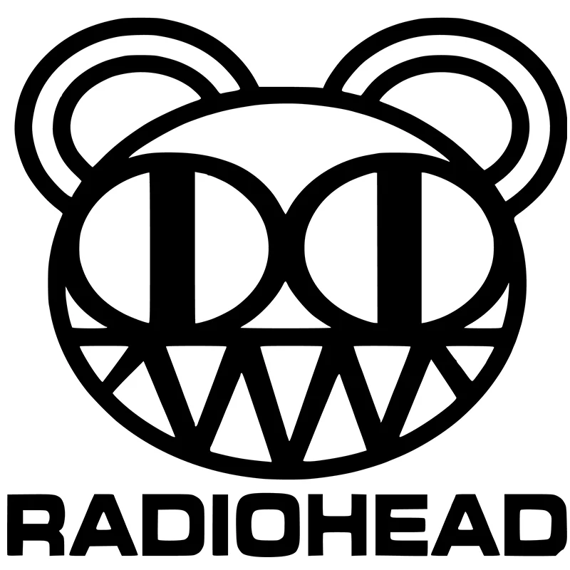 RADIOHEAD Rock band виниловые Автомобильные Наклейки мотоциклы украшения черный/белый - Цвет: Черный