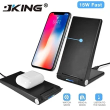 15 Вт Быстрое беспроводное зарядное устройство складная Qi Беспроводная зарядная подставка для HUAWEI mate 20 LG V30 V40 AirPods 2 Прямая поставка