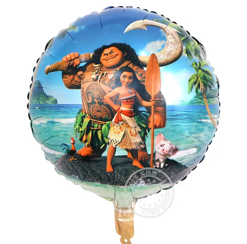 18 дюймовый круглый воздушные шары Moana милой принцессы Алюминий Фольга воздушные шары День рождения украшения вечерние поставки детские игрушки