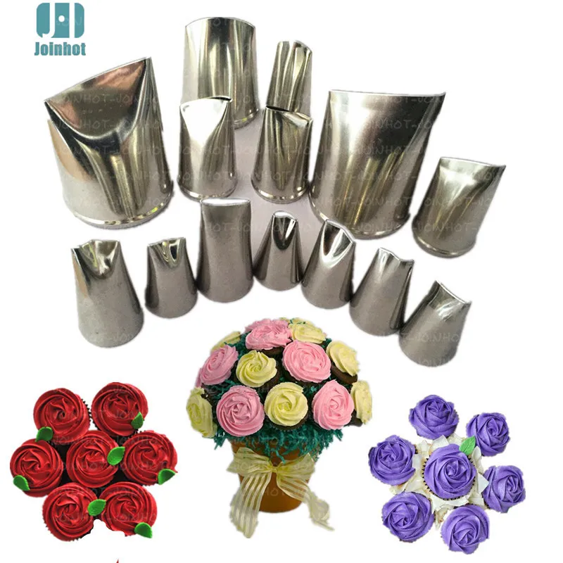 

Baking tools 14 pcs rose flowers nozzles Creative Icing Piping Nozzle Pastry Tips Sugar Craft Cake Decorating Tools