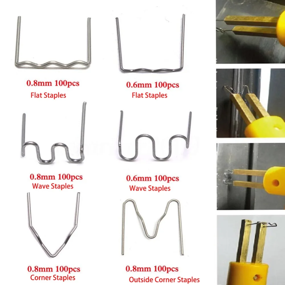 Высокое качество 100 шт. Горячая Сильный прочный устойчивый степлер скобы для пластик сварщик инструмент автомобиль поврежден бампер Ремкомплект#295480