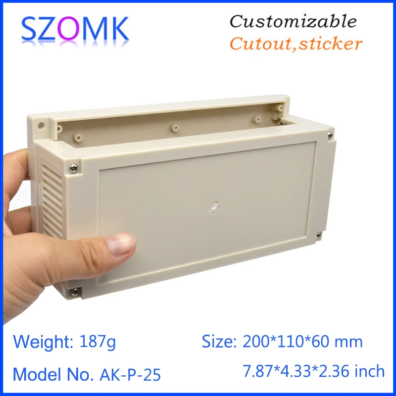 szomk plastic din rail enclosure PLC plastic electronics instrument housing din rail device box (8)