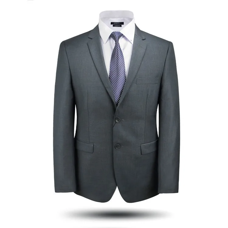 Fashion Business Men's Suits Formal Dress Men Clothing Grey Wedding Suits Two Button Two Pieces