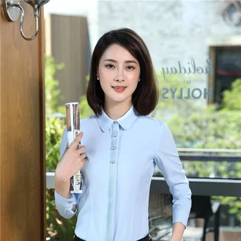 

Plus Size 4XL Formal Uniform Styles Long Sleeve Blouses Shirts For Ladies Women Work Wear Tops Blouse Female Clothes Blusas