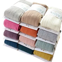 TOIVOTUKSIA Winter Warm Pantyhose Tights High Elastic Waist Cotton Stockings Tights Female Candy Color Striped Pantyhose v tree baby tights vertical striped child pantyhose knitted girls stockings candy color tights for kids school stockings
