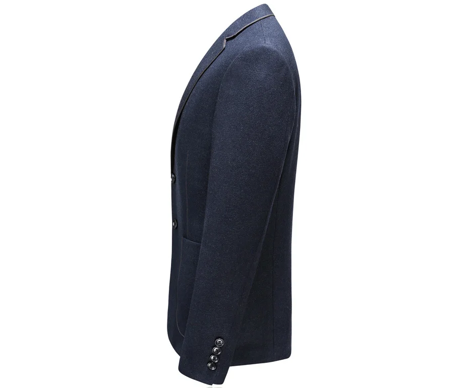 TIAN QIONG мужской костюм с блейзером, приталенная шерстяная куртка, повседневные темно-синие мужские блейзеры, однобортное пальто с двумя пуговицами для мужчин