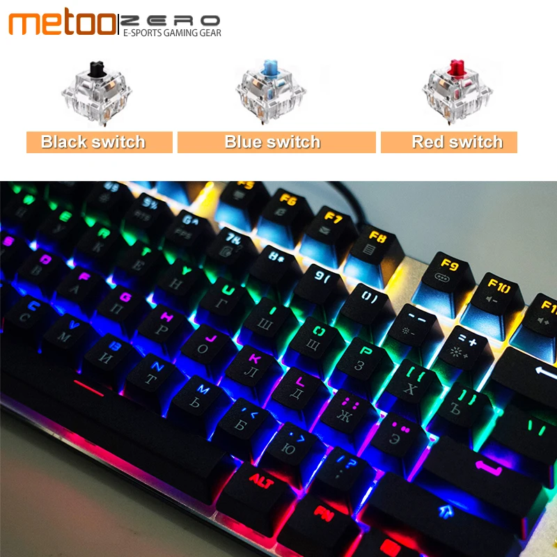 Mechanical Gaming Keyboard Ergonomic Design LED Backlit 104 Full key USB Wired Keyboard For Gamer Computer Blue/Red/Black switch Mechanical Gaming Keyboard Ergonomic Design LED Backlit 104 Full key USB Wired Keyboard For Gamer Computer Blue/Red/Black switch