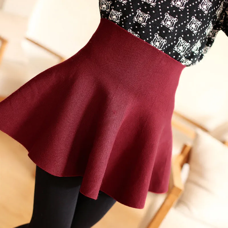 Женская плиссированная расклешенная мини-юбка с высокой талией, цветная однотонная красная Офисная Женская юбка, Весенняя летняя модная женская повседневная юбка на пуговицах - Цвет: burgundy