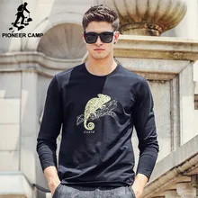 Pioneer Camp Футболка С Длинным Рукавом Мужчины 2017 New Высокого качество Премиум Хлопок Футболки Вскользь Тонкой упругой мужской футболка 699054