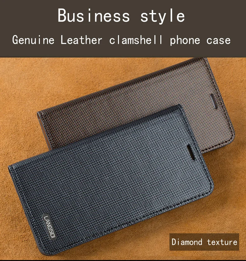 Чехол-книжка в деловом стиле из натуральной кожи с тремя отделениями для карт для Xiaomi Mi Max 2, силиконовый Внутренний чехол с алмазным узором, кожаный чехол
