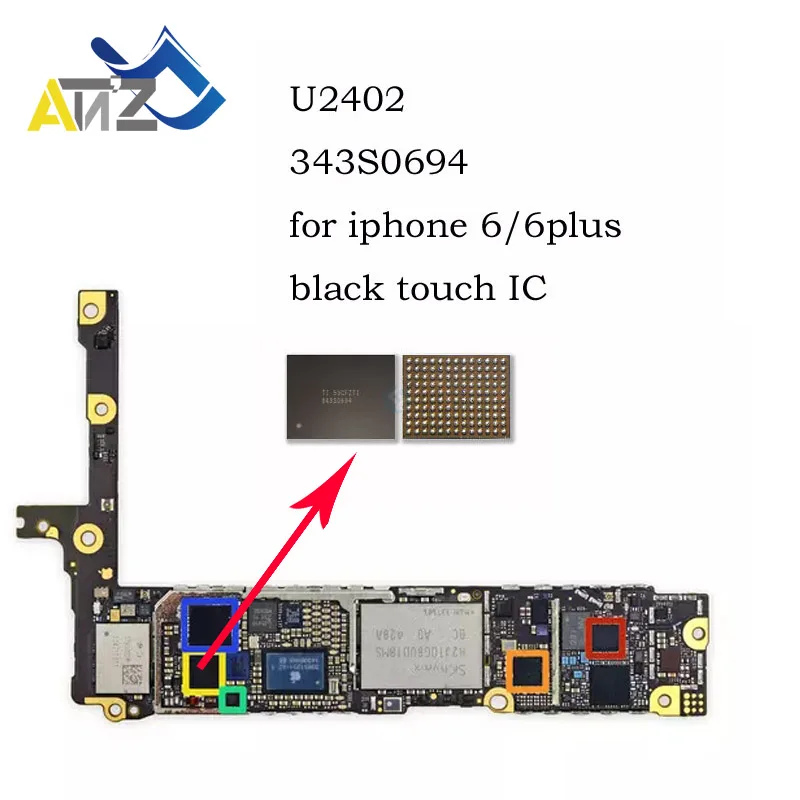 

An'Z Original 100% Tested Good U2402 343s0694 Touch Control Ic Chip For Iphone 6 6G 6+ 6plus on board Black crystal reball