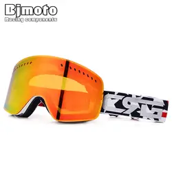 BJMOTO UV400 лыжные очки Для мужчин Для женщин Анти-туман взрослых зима Лыжный Спорт очки сноуборд снег, наружное MTB Skate ОЧКИ