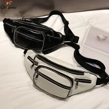 DORANMI Бисероплетение в стиле панк поясная сумка женские кожаные поясные сумки на молнии с застежкой через плечо поясные сумки CBB047