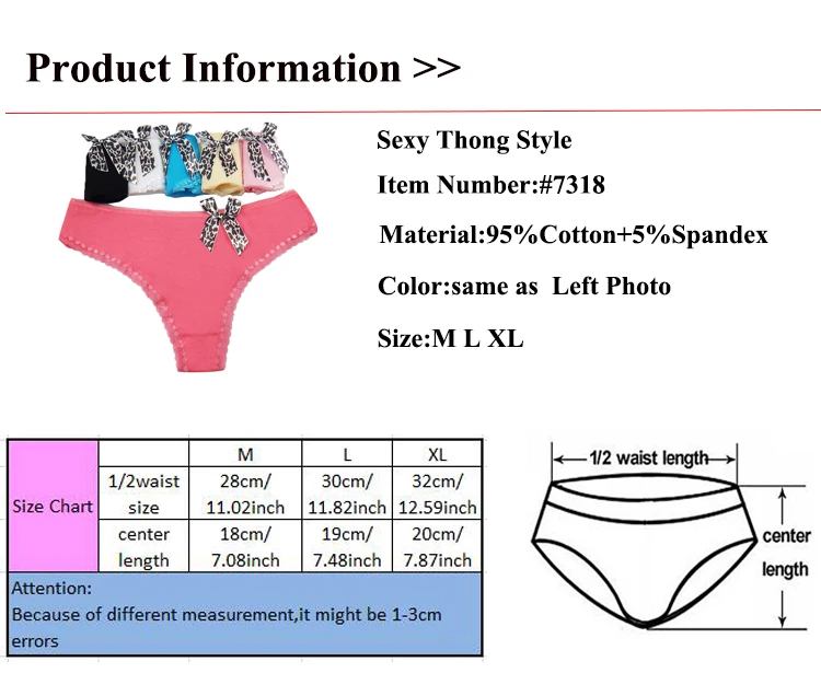 Low Rise Cotton Thong Bowknot Cheeky Lady Panties Sexy Women Underwear Spandex Lady g-string Women T-back Hot Lingerie