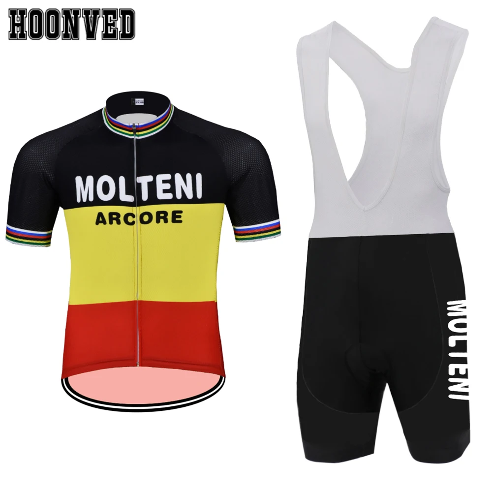 

Tour de Spain Go Pro Man MOLTENI cycling Jersey Short sleeve set Triathlon Mtb Bib Shorts 9D Gel Pad Road ropa ciclismo hombre