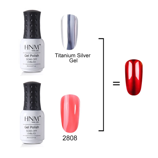 HNM Translucent Glitter Titanium Silver 8ml UV Gel Nail Polish DIY Varnish Gemstone Glass Hybrid Fo