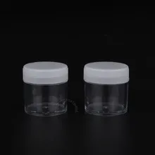 50 шт./лот продвижение 7 г пустые круглые Пластик крем банку, Очистить Косметические Контейнеры для ногтей Книги по искусству, коробка для хранения небольших многоразового флаконы