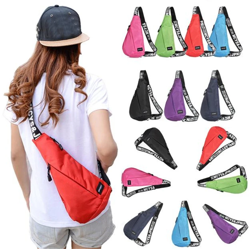 

Men&Woman Zipper Solid Camping Travel Sling Hiking Chest Bags Unisex Waterproof Shoulder Messenger Unbalance Backpack