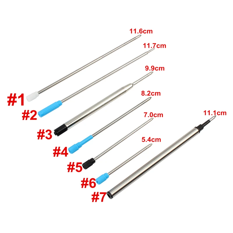 

10PCS/LOT Seven Type Pen Refill For Ballpoint Refill Ink Office School Stationery Gifts Pen Choose Blue Black Writing Point 0.7