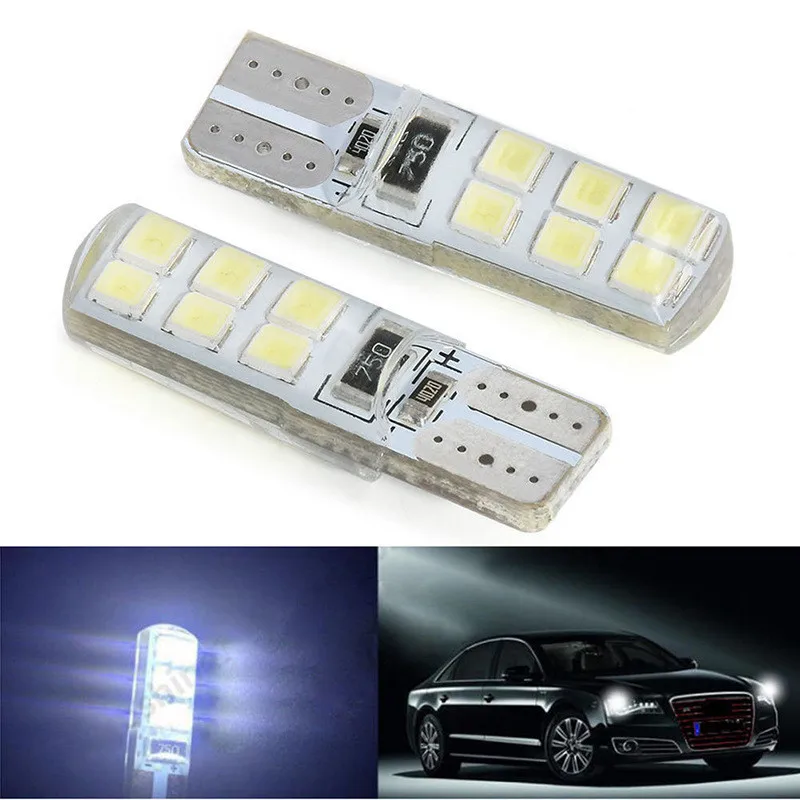 

10 pcs Car Styling Car Auto LED T10 Canbus 194 W5W 2835 SMD 12 LED Light Bulb No Error LED Light Parking LED Car Side Light