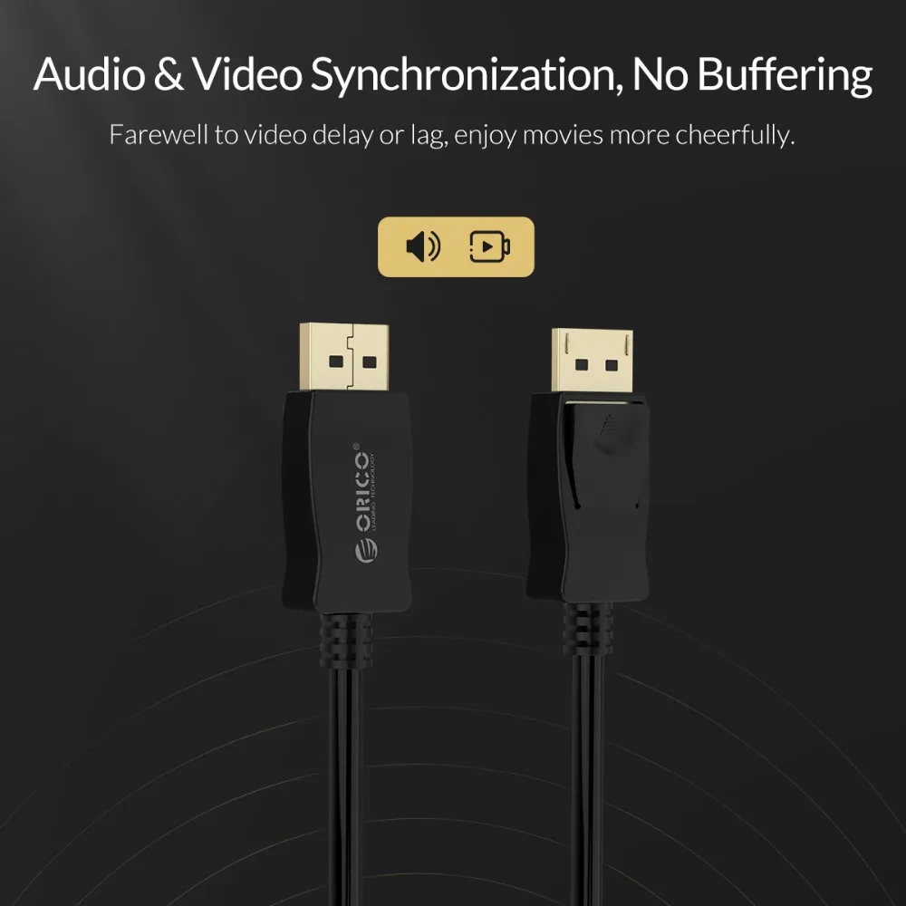 ORICO DP To DP HDMI HD Cables 4k 60Hz 1.2 Version One-Way 3D DisplayPort Adapter Video Audio Converter Cable For Macbook Laptop