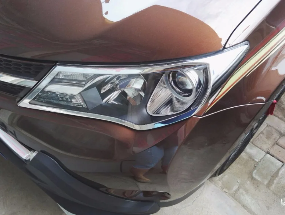 Для Toyota RAV4 RAV 4 2013 2014 2015 наружные ABS хромированные передние фары лампы для фар