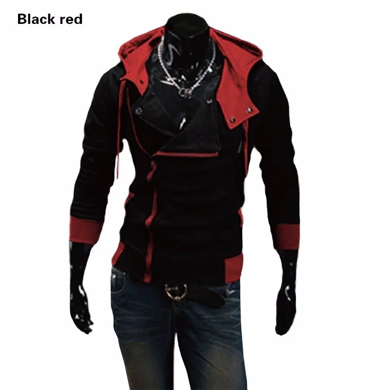 

2017 cholyl Side Zipper Patchwork Hoodies Men Casual assasins creed Clothing mens hoodies and sweatshirts sudadera hombre