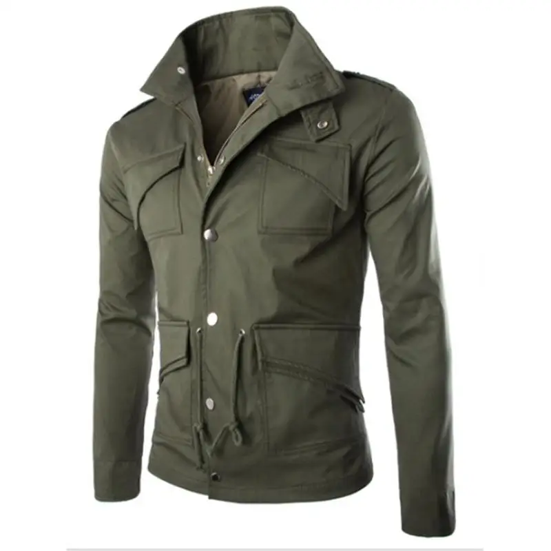Buy Men Casual Solid Jacket Pockets Men's COats