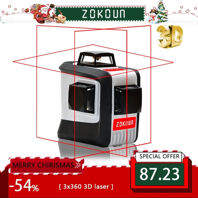 Cheap ZOKOUn 12 Lines 3D 94T Self-Leveling 360 Horizontal And Vertical Cross Super Powerful Red Laser Beam Line Laser Level Cheap ZOKOUn 12 Lines 3D 94T Self-Leveling 360 Horizontal And Vertical Cross Super Powerful Red Laser Beam Line Laser Level