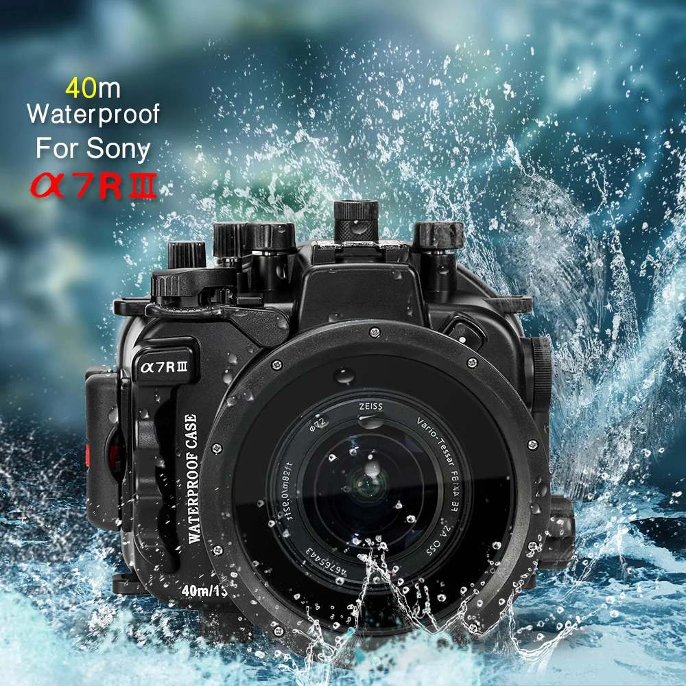 Seafrogs 40 м/130 футов водонепроницаемый корпус камеры чехол для sony A7 III A7R III A7M3 с SL-108 подводный дайвинг макро кольцо свет