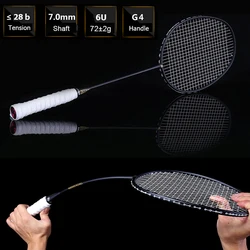 Ultralight 6U 72g Strung Badminton Racket Professional Carbon Badminton Racquet 22-28 LBS free Grips and Wristband