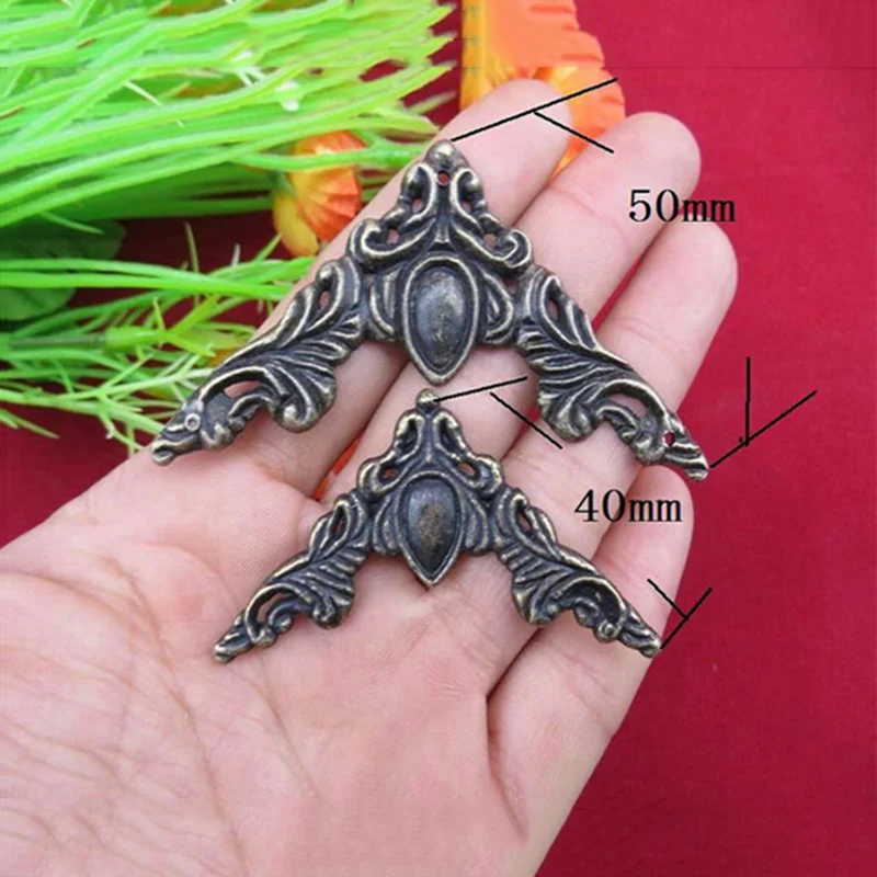 

Side length 40MM small corners fancy gift box with four corners DIY stickers rectangular wooden box decorated corner flowerCP209