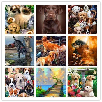 

Full Diamond Embroidery DIY Diamond Painting Animal Dog Cross Stitch 3D Diamond Mosaic Painting Christmas Gifts Home decor KBL