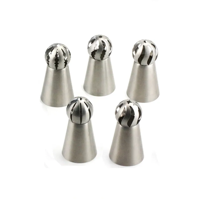 

5 Styles Russian Piping Nozzle Sphere Ball Icing Confectionary Pastry Tips Sugar Craft Cupcake Decorator Kitchen Bakeware Tools