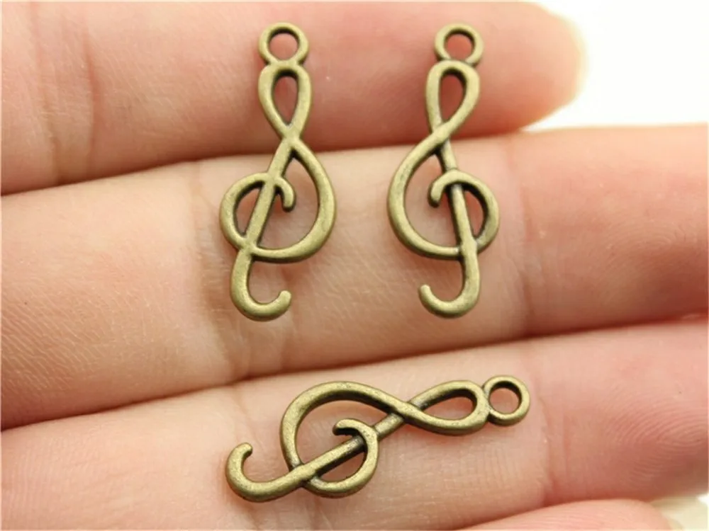 Buy WYSIWYG 30pcs 25x9mm Musical Note Charms Charm For